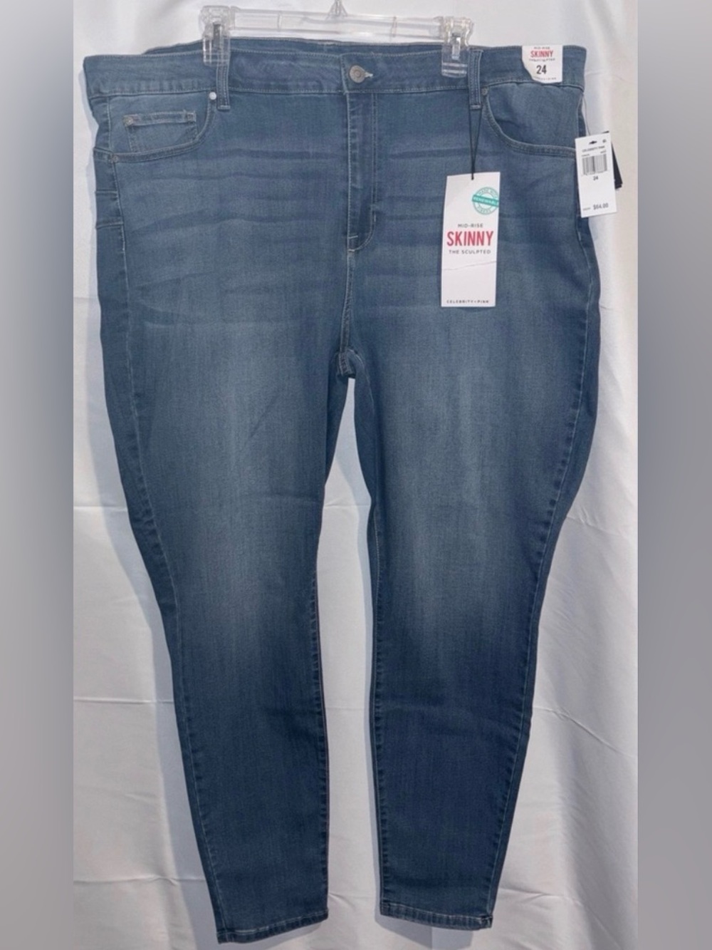 Celebrity Pink Mid Rise Skinny Blue Jeans Plus Size 24 ~ New with Tag